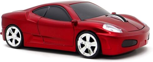 Wireless Mouse Sports Car Mouse USB Computer Mice Optical 2.4GHz with Headlight 1600DPI for PC Laptop MAC (Blue) in Kuwait