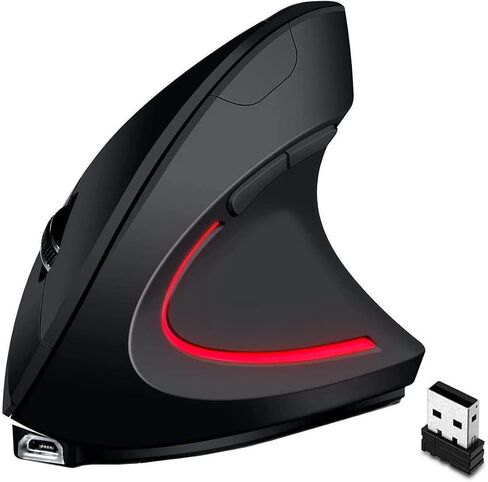 Letaclanic Ergonomic Wireless Mouse Unique Rechargeable Optical Vertical Mouse, 2.4G 5.0 Bluetooth Mouse Ergonomic with 6 Buttons, 800/1200/1600 DPI Wireless Mouse for Laptop,Desktop,PC,MacBook in Kuwait