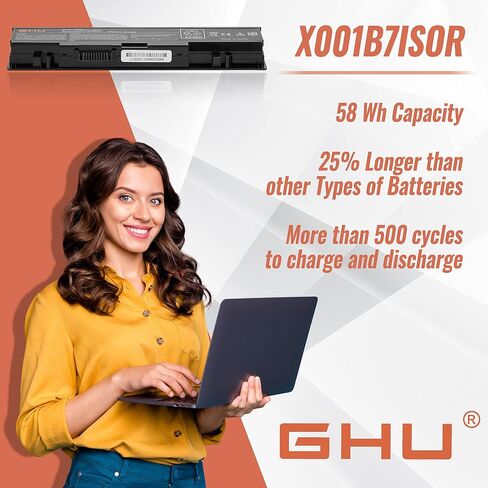 GHU New 6 Cells Battery 58 Wh Replacement for WU946 KM958 312-0701 312-0702 KM901 KM905 MT264 MT276 MT277 RM803 WU960 RM855 Compatible for Dell Studio 1535 1536 1537 1555 1557 1558 PP33L PP39L in Saudi Arabia