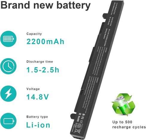Laptop Battery for ASUS A41-X550 A450 P550 F550 k550 R510 X450 X550V A450C X550C X550A X550B X550D Y481C Y581C R510C R510J X550L X550J R510L X550CA X552E K550L K550L F550V P550C X550EA X550VX F550C in Saudi Arabia