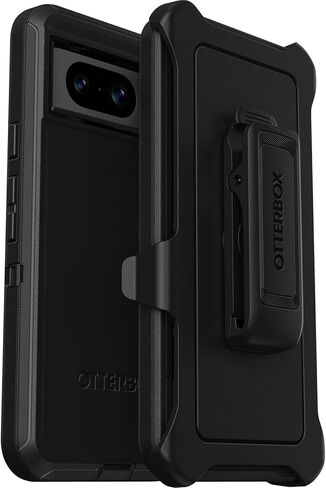 حافظة OtterBox Google Pixel 8 Defender Series - سوداء، متينة ومتينة، مع حماية للمنافذ، وتتضمن مسند بمشبك الحافظة in Saudi Arabia