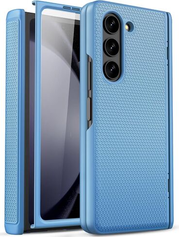for Samsung Z Fold 5 Slim Case with Hinge Protection & Screen Protector, Fit Stylish Durable Sturdy Support Wireless Charging Protective Phone Case for Galaxy Z Fold 5 2023, Dark Blue in Kuwait