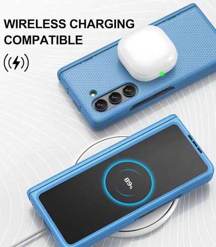 for Samsung Z Fold 5 Slim Case with Hinge Protection & Screen Protector, Fit Stylish Durable Sturdy Support Wireless Charging Protective Phone Case for Galaxy Z Fold 5 2023, Dark Blue in Kuwait