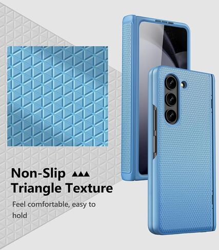 for Samsung Z Fold 5 Slim Case with Hinge Protection & Screen Protector, Fit Stylish Durable Sturdy Support Wireless Charging Protective Phone Case for Galaxy Z Fold 5 2023, Dark Blue in Kuwait