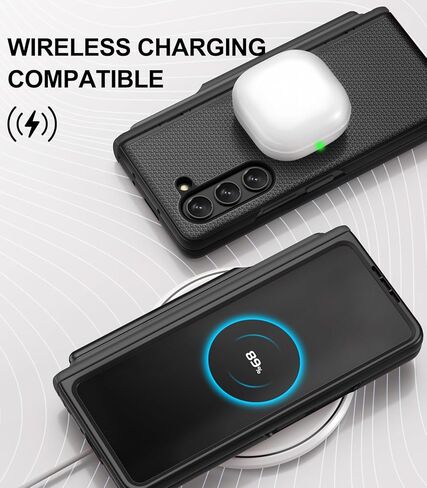 حافظة SIXBOX لهاتف Samsung Galaxy Z Fold 5 مع واقي شاشة وحماية للمفصلات، حافظة هاتف صلبة مقاومة للصدمات وخفيفة الوزن ومتينة لهاتف Samsung Galaxy Z Fold 5 5G 2023، أسود in Kuwait