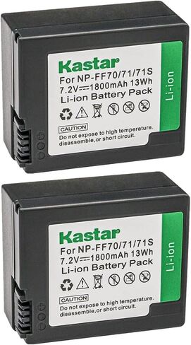 Kastar NP-FF70 Battery 2-Pack Replacement for Sony NP-FF70, NP-FF71, NP-FF71S Battery, Sony DCR-IP1, DCR-IP1E, DCR-IP1K, DCR-IP200K, DCR-IP210, DCR-IP210E, DCR-IP220, DCR-IP220E, DCR-IP220K Camera in Kuwait