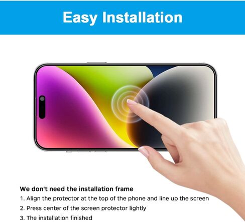 GLASS-M [عبوة من قطعتين] واقي شاشة للخصوصية لهاتف iPhone 14 Pro Max (6.7 بوصة)، طبقة زجاجية مقواة مضادة للتجسس، غطاء شاشة كامل مضاد للظهور، متوافق مع Dynamic Island، درع مضاد لبصمات الأصابع in Kuwait