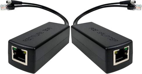 2 Pack PoE Splitter, Active PoE to 12V Adapter, PoE to 2.1mm DC, with IEEE 802.3af/at Compliant(Upgraded with USA chipset/Opto-Isolator) for Non-PoE IP Cameras AP Voip Phone and More (12V,1A) in Kuwait