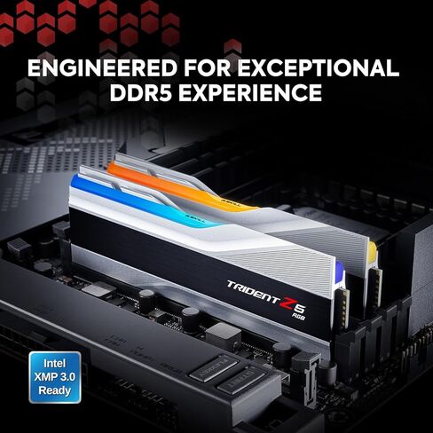 G.سكيل ذاكرة كمبيوتر مكتبي ترايدنت Z5 RGB (انتل XMP 3.0) DDR5 RAM 32GB (2x16GB) 5600MT/s CL36-36-36-89 1.20 فولت UDIMM - فضي معدني (F5-5600J3636C16GA2-TZ5RS) in Saudi Arabia