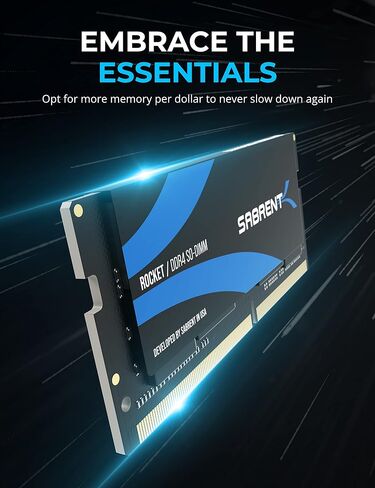 مجموعة ذاكرة SABRENT Rocket 32GB DDR4 SO-DIMM 3200MHz (2x16GB) لأجهزة الكمبيوتر المحمول، Ultrabook، والكمبيوتر الصغير (SB-DDR16X2) in Saudi Arabia