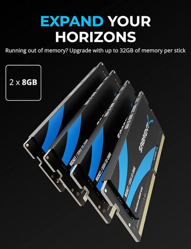 مجموعة ذاكرة SABRENT Rocket 32GB DDR4 SO-DIMM 3200MHz (2x16GB) لأجهزة الكمبيوتر المحمول، Ultrabook، والكمبيوتر الصغير (SB-DDR16X2) in Saudi Arabia