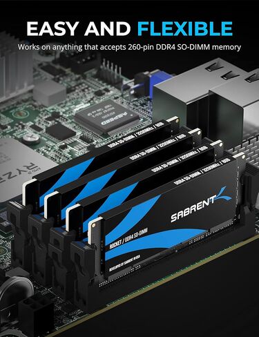 مجموعة ذاكرة SABRENT Rocket 32GB DDR4 SO-DIMM 3200MHz (2x16GB) لأجهزة الكمبيوتر المحمول، Ultrabook، والكمبيوتر الصغير (SB-DDR16X2) in Saudi Arabia