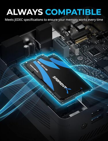 مجموعة ذاكرة SABRENT Rocket 32GB DDR4 SO-DIMM 3200MHz (2x16GB) لأجهزة الكمبيوتر المحمول، Ultrabook، والكمبيوتر الصغير (SB-DDR16X2) in Saudi Arabia