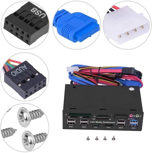 قارئ بطاقات داخلي من Bewinner ، لوحة لوحة لوحة أجهزة قياس 13.3 بوصة، قارئ بطاقة الكل في واحد مع USB3.0/2.0 HUB eSATA قارئ بطاقات متعددة (M2 / TF/SD/MMC/MS/CF) in Kuwait