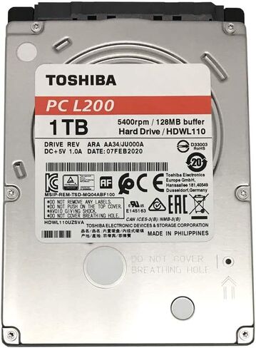 Toshiba 1TB 5400RPM 128MB Cache SATA 6Gb/s (7mm) 2.5in Internal Gaming PS3/PS4 Hard Drive - 3 Year Warranty in Saudi Arabia