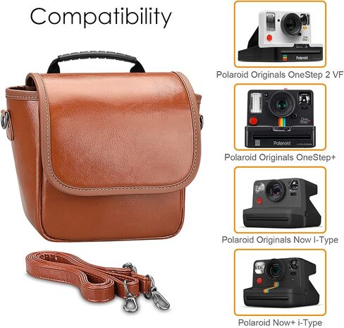 FINTIE Crossbody Camera Bag for Polaroid Now+ Generation 3/2/1 I-Type | Polaroid Originals OneStep+/Onestep 2 VF Canvas Protective Camera Case with Adjustable Strap and Inner Pocket in Saudi Arabia