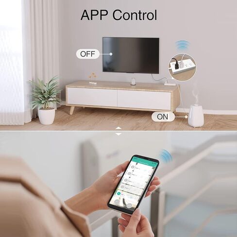 شريط طاقة ذكي، واقي واي فاي من التيار المتردد متوافق مع Alexa وGoogle Home، قابس ذكي مع 4 منافذ USB و4 منافذ تيار متردد، جهاز تحكم عن بعد وجدول مؤقت، سلك تمديد بطول 5 أقدام in Kuwait