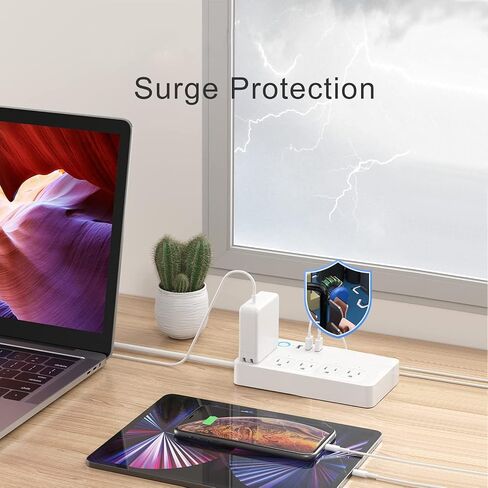 شريط طاقة ذكي، واقي واي فاي من التيار المتردد متوافق مع Alexa وGoogle Home، قابس ذكي مع 4 منافذ USB و4 منافذ تيار متردد، جهاز تحكم عن بعد وجدول مؤقت، سلك تمديد بطول 5 أقدام in Kuwait