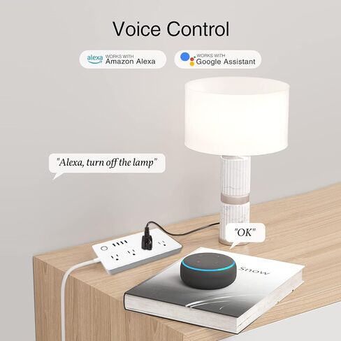 شريط طاقة ذكي، واقي واي فاي من التيار المتردد متوافق مع Alexa وGoogle Home، قابس ذكي مع 4 منافذ USB و4 منافذ تيار متردد، جهاز تحكم عن بعد وجدول مؤقت، سلك تمديد بطول 5 أقدام in Kuwait