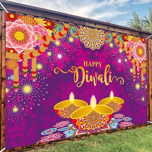 لافتة زينة خلفية من هابي ديوالي - لافتة حفلات ديبافالي لمهرجان الاضواء in Kuwait