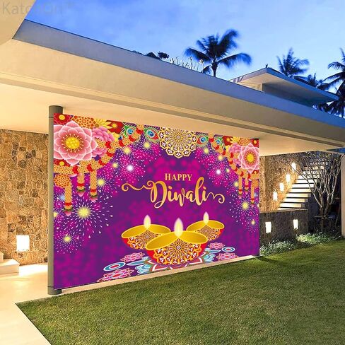 لافتة زينة خلفية من هابي ديوالي - لافتة حفلات ديبافالي لمهرجان الاضواء in Kuwait