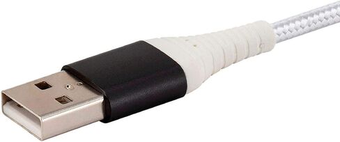 Monoprice Apple MFI Certified Lightning to USB Type A Charge & Sync Cable - Nylon-Braid, Durable, Kevlar-Reinforced, 1.5 Feet, Black - AtlasFlex Series in Saudi Arabia