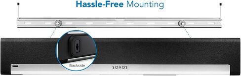 Mount-It! Universal Soundbar Wall Mount | Compatible with Sonos Playbar, Samsung, Sony, Bose, and Vizio Soundbars [33 lbs Capacity] Easy to Install Soundbar Mounting Bracket Under TV (Silver) in Saudi Arabia
