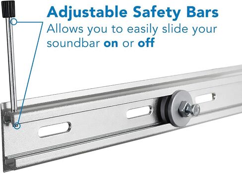 Mount-It! Universal Soundbar Wall Mount | Compatible with Sonos Playbar, Samsung, Sony, Bose, and Vizio Soundbars [33 lbs Capacity] Easy to Install Soundbar Mounting Bracket Under TV (Silver) in Saudi Arabia
