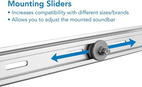 Mount-It! Universal Soundbar Wall Mount | Compatible with Sonos Playbar, Samsung, Sony, Bose, and Vizio Soundbars [33 lbs Capacity] Easy to Install Soundbar Mounting Bracket Under TV (Silver) in Saudi Arabia