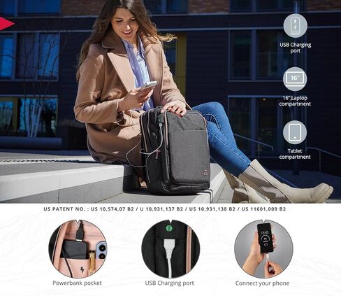 حقيبة ظهر سويس ديجيتال ديزاين كاتي روز للنساء باللون الأسود مع سحابات ذهبية وردية حقيبة ظهر للكمبيوتر المحمول للسفر في الكلية SD1006M-01 in Kuwait