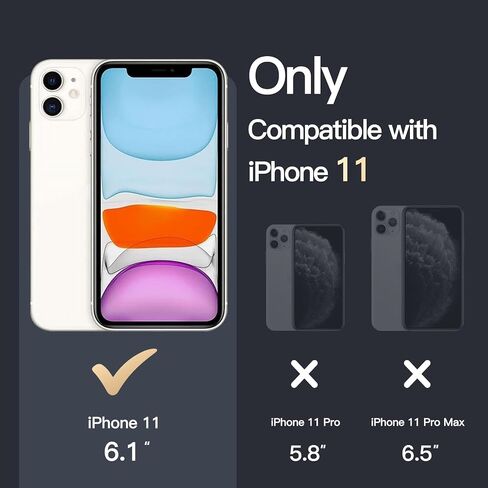 JETech Magnetic Case for iPhone 11 6.1-Inch Compatible with MagSafe Wireless Charging, Shockproof Phone Bumper Cover, Anti-Scratch Clear Back (Black) in Kuwait