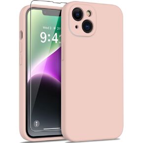 DEENAKIN Compatible with iPhone 14 Plus Case - Enhanced Camera Protection and Screen Protector - Soft Liquid Silicone Cover - Slim Fit Protective Phone Case 6.7" for Women Girls - Hot Pink