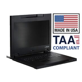 وحدة تحكم KVM 17.3 عالية الدقة - مصنوعة في الولايات المتحدة الأمريكية - متوافقة مع TAA - حامل وحدة تحكم مثبت على حامل 1U - شاشة مثبتة على حامل الخادم بدقة 1920 × 1080 - شاشة مثبتة على حامل مع VGA ومنفذ عرض من Uptyma in Kuwait