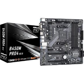 ASROCK B450M PRO4 R2.0 Socket AM4/ AMD B450/ DDR4/ SATA3&USB3.2/ M.2/ Micro ATX Motherboard in Kuwait
