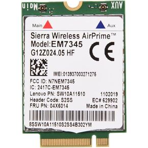 بي وينر بطاقة وحدة EM7345، وحدة بطاقة 04X6014 4G LTE WWAN لجهاز ثينك باد X250 X1C W550 T450 X240 T440 EM7345، نطاق عريض لاسلكي عالي السرعة in Kuwait