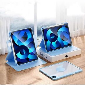 Vertical Case for iPad 10th Generation 10.9 inch, Magnetic Case with Pencil Holder【It can Hold Keyboard】 360 Rotatable Detachable Smart Cover for iPad 10th Gen 2022 (Blue) in Kuwait