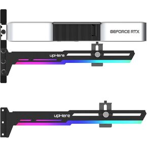 upHere G276WT White Graphics Card GPU Brace Support Video Card Sag Holder/Holster Bracket,Adjustable Length and Height Support,G276WT