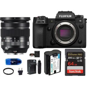 Fujifilm X-H2S Digital Camera with XF 16-80mm f/4 R OIS WR Lens Bundle, Includes: SanDisk 64GB Extreme PRO SDXC Memory Card, Spare Battery and More (8 Items)