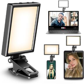 Eicaus Rechargeable Selfie Light with Clip and Adapter for Phone＆Camera-Perfect for TikTok, Selfie, Video Conference-Compatible with iPhone,Android,iPad,Laptop-Portable LED Light for Photos and Videos in Kuwait