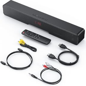 ELECTCOM PRO 18 inch Sound Bar for TV | HDMI, Bluetooth, AUX, RCA, Optical, Coaxial, USB | Compact Home Audio Speaker with 4 EQ Modes | Small Soundbar for TV/PC/Laptops/Tablets/Projectors in Kuwait