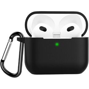 حافظة Coffea for AirPods 3، غطاء حماية من السيليكون مع سلسلة مفاتيح لأجهزة Apple AirPods الجيل الثالث 2021، [مسجلة ببراءة اختراع أمريكية] بورجوندي in Kuwait