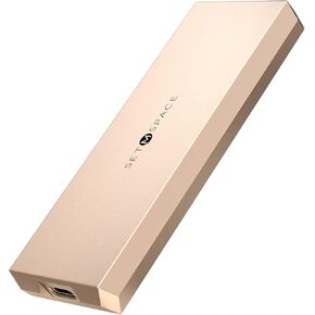 M.2 Enclosure ['Tough Guy' Quality], Solid Aluminium Alloy Case for B-Key SATA SSD, SETMSPACE Screw Fixed M.2 SSD Enclosure with USB C/A Cable, External M.2 Enclosure for 2230/2242/2260/2280-Silver