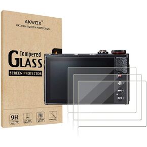 واقي شاشة LCD متوافق مع كانون Eos M50 M6D M100 بدرجة صلابة 9H 0.33 ملم لكاميرا كانون EOS M100 EOS M6 M50 باور شوت G9 X مارك II G7 X مارك II G5 X G9 X Mark II G5 X G9 (عبوة من 3 قطع) in Kuwait