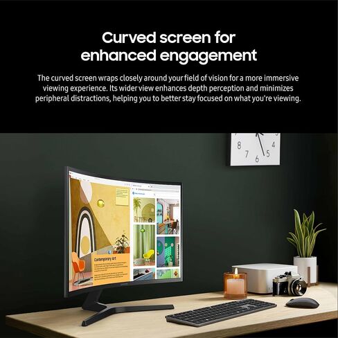 SAMSUNG 27-Inch S36C 1800R 75Hz AMD FreeSync Curved Monitor, Black in Saudi Arabia