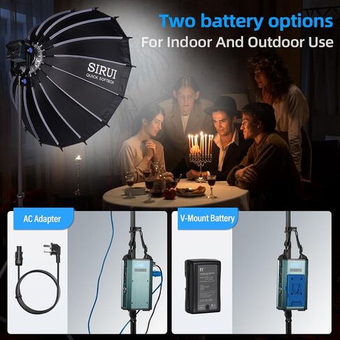 SIRUI 300W LED Video Light C300، ضوء مستمر COB مدمج لإضاءة استوديو التصوير الفوتوغرافي، 12500Lus@1m 5600K ضوء النهار، TLCI98 CRI96، حوامل Bowen، عاكس، التحكم في الصندوق/التطبيق، 8 تأثيرات in Saudi Arabia