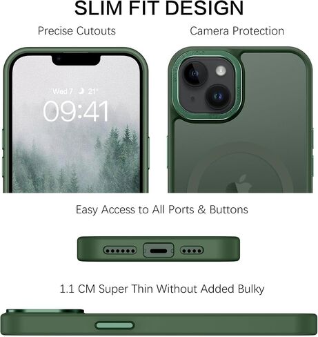 حافظة BENTOBEN iPhone 14 Plus، حافظة هاتف مغناطيسية شفافة غير لامعة iPhone 14 Plus [متوافقة مع MagSafe] غطاء حماية نحيف مقاوم للصدمات للنساء والرجال والبنات لهاتف iPhone 14 Plus 6.7 بوصة، أسود in Saudi Arabia