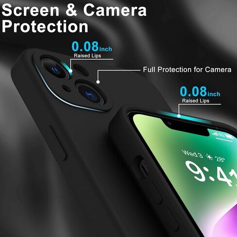 DEENAKIN Compatible with iPhone 14 Plus Case - Enhanced Camera Protection and Screen Protector - Soft Liquid Silicone Cover - Slim Fit Protective Phone Case 6.7" for Women Girls - Hot Pink in Kuwait