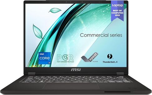 MSI Commercial 14 H Professional Laptop: 13th Gen Intel Core i7, 14" 60Hz Display, Intel Iris Xe, 32GB DDR4, 1TB NVMe SSD, Eco-Friendly, Fingerprint Reader, Win 11 Pro: A13MG-003US in Saudi Arabia