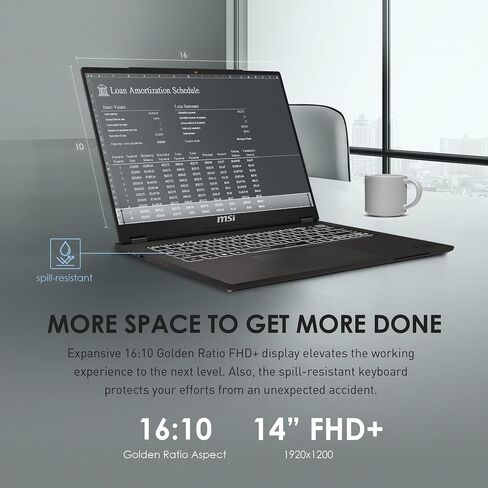 MSI Commercial 14 H Professional Laptop: 13th Gen Intel Core i7, 14" 60Hz Display, Intel Iris Xe, 32GB DDR4, 1TB NVMe SSD, Eco-Friendly, Fingerprint Reader, Win 11 Pro: A13MG-003US in Saudi Arabia