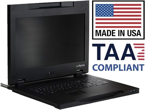 وحدة تحكم KVM 17.3 عالية الدقة - مصنوعة في الولايات المتحدة الأمريكية - متوافقة مع TAA - حامل وحدة تحكم مثبت على حامل 1U - شاشة مثبتة على حامل الخادم بدقة 1920 × 1080 - شاشة مثبتة على حامل مع VGA ومنفذ عرض من Uptyma in Kuwait